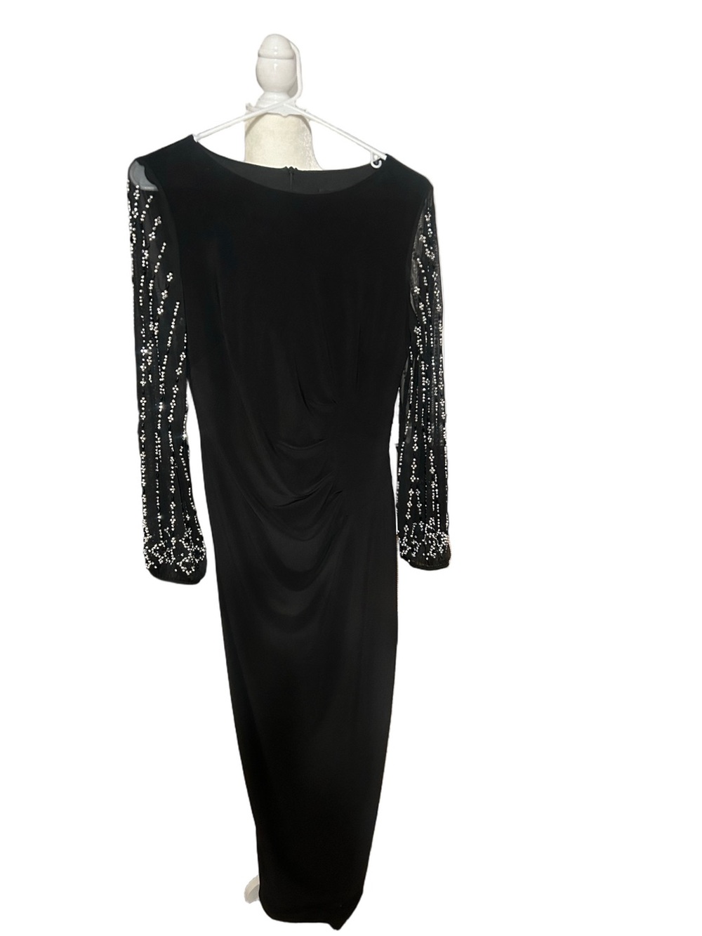 Marina Black Beaded Sequin
Sleeve Long Formal Evening
Maxi Dress Sz 8